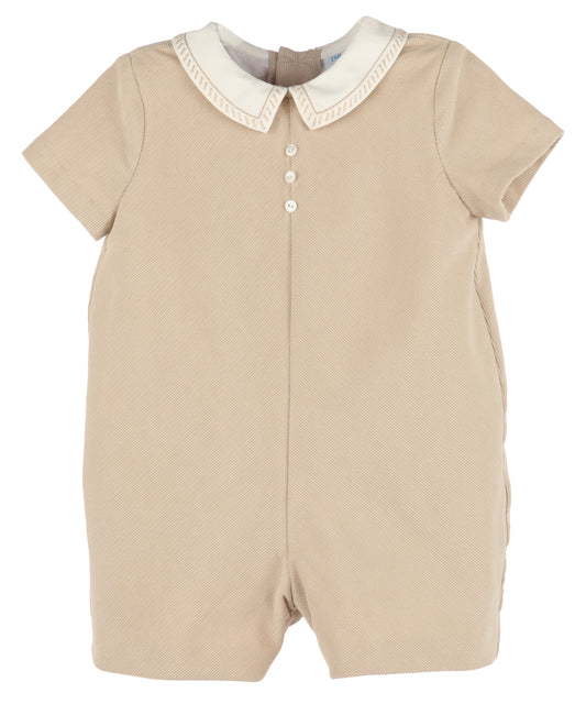 Cozy Cord Boy Romper Beige