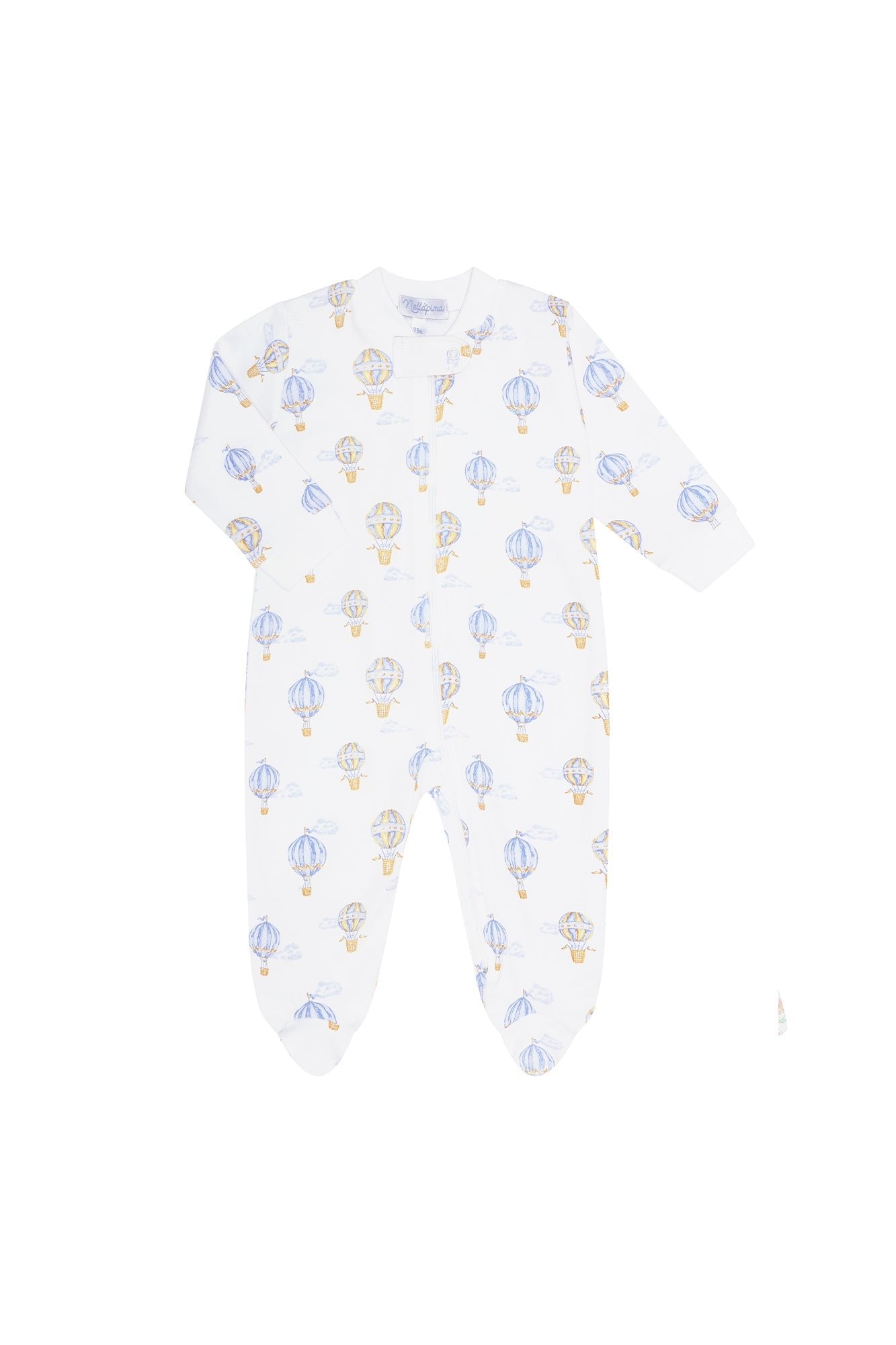 Blue Balloons Zippered Footie