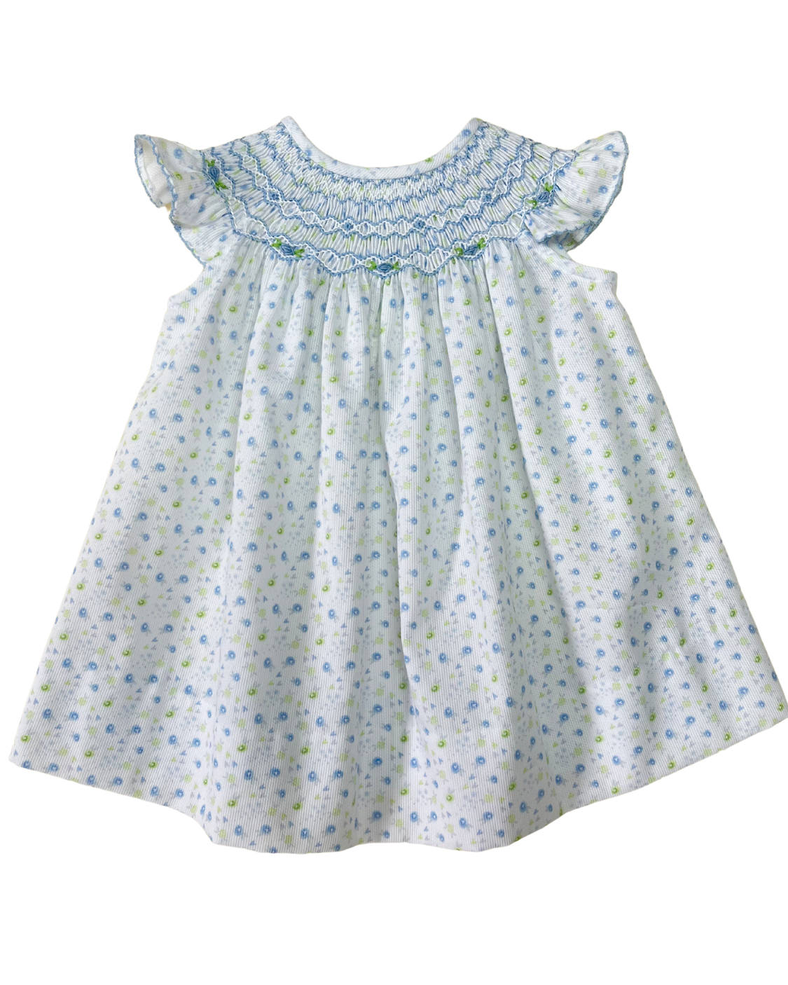 Emma Blue Rosette Smocked Bishop