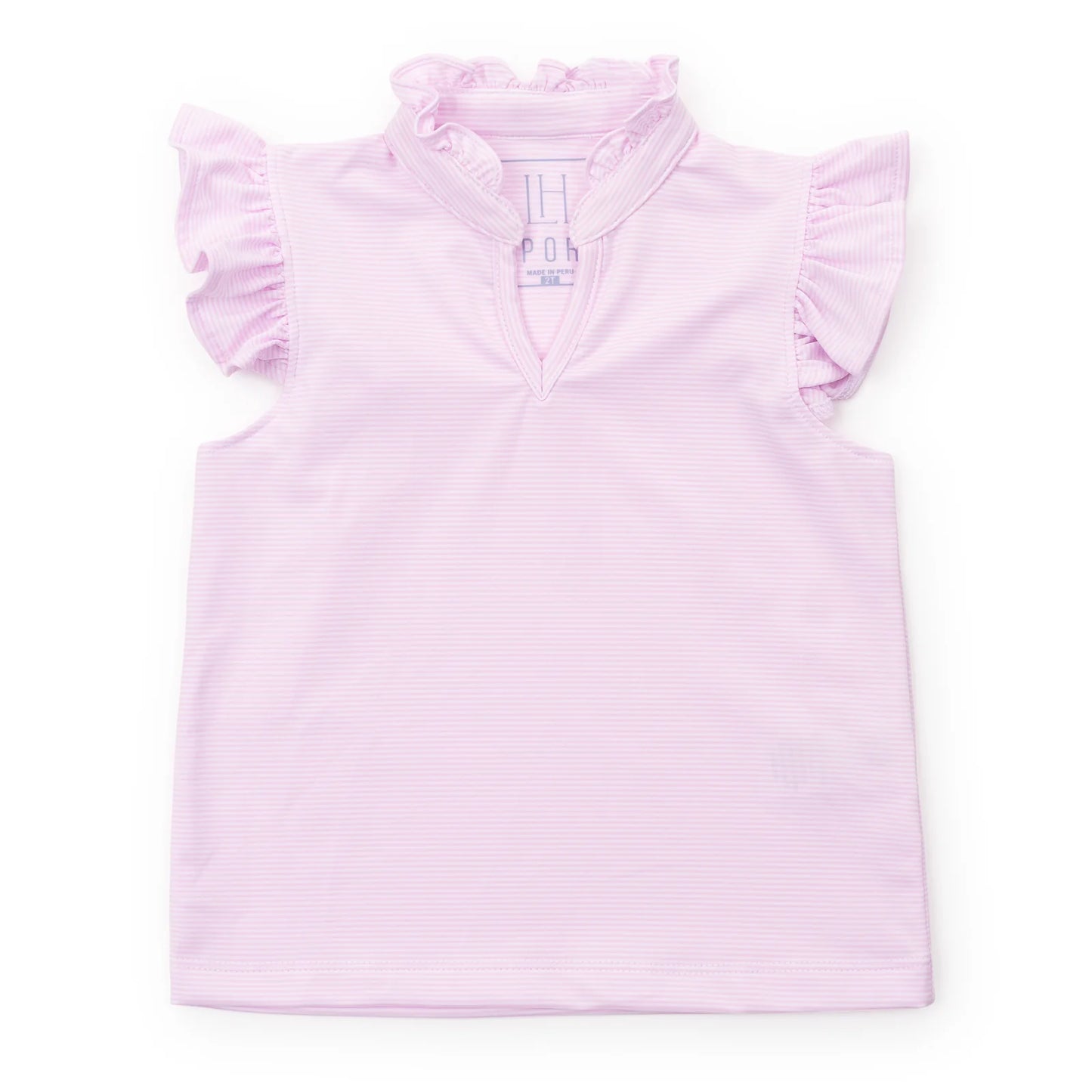 Ellie Girls' Sleeveless Performance Top - Pink Stripes