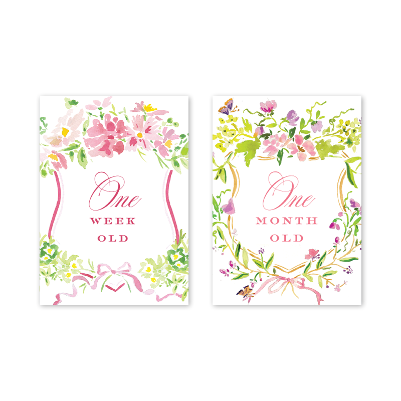 Floral Crest Milestone Cards