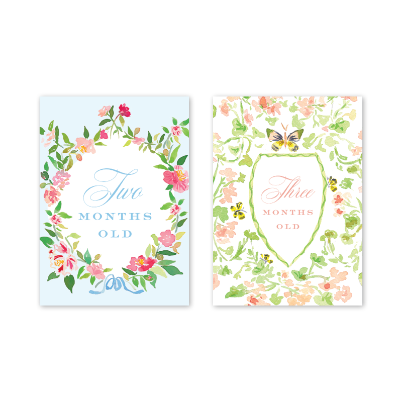 Floral Crest Milestone Cards