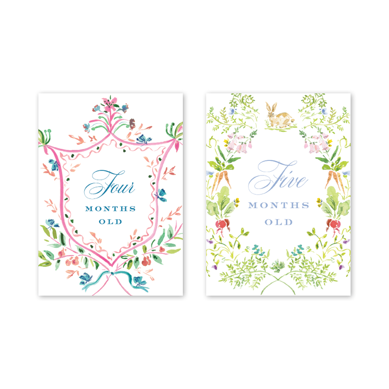 Floral Crest Milestone Cards