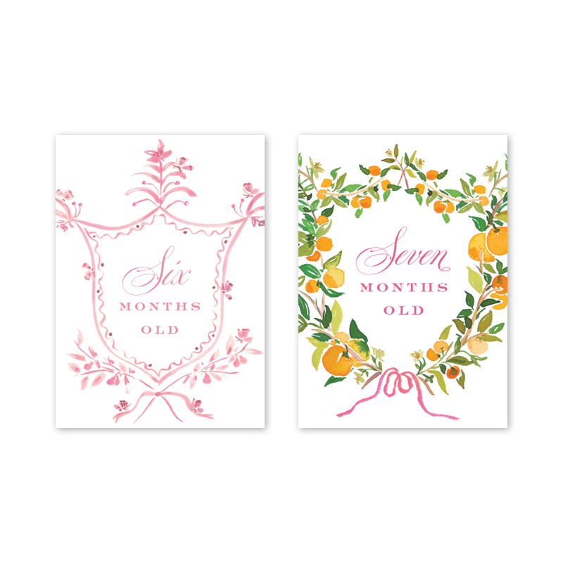 Floral Crest Milestone Cards