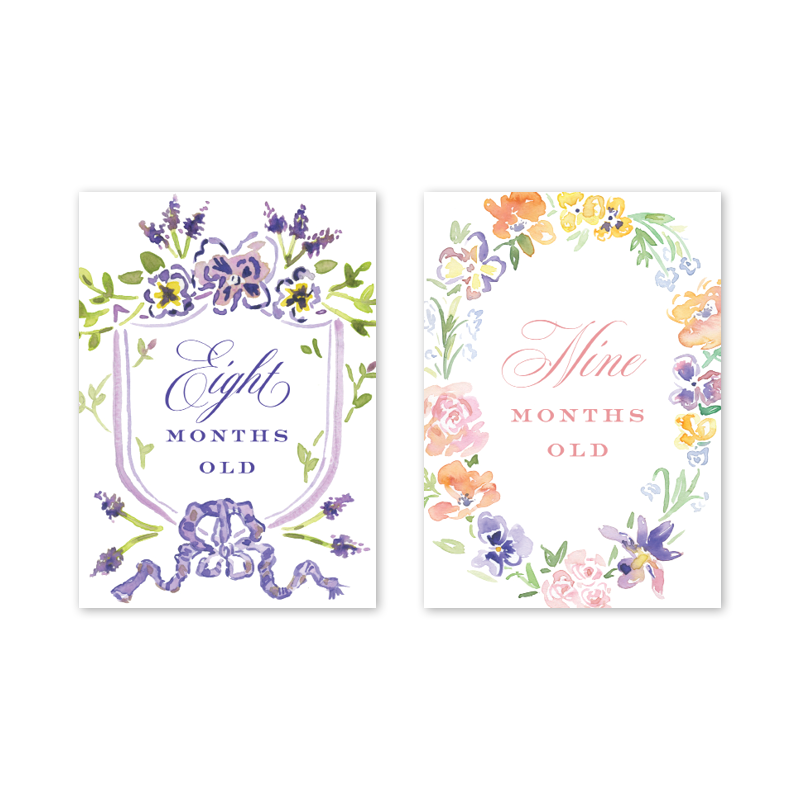 Floral Crest Milestone Cards