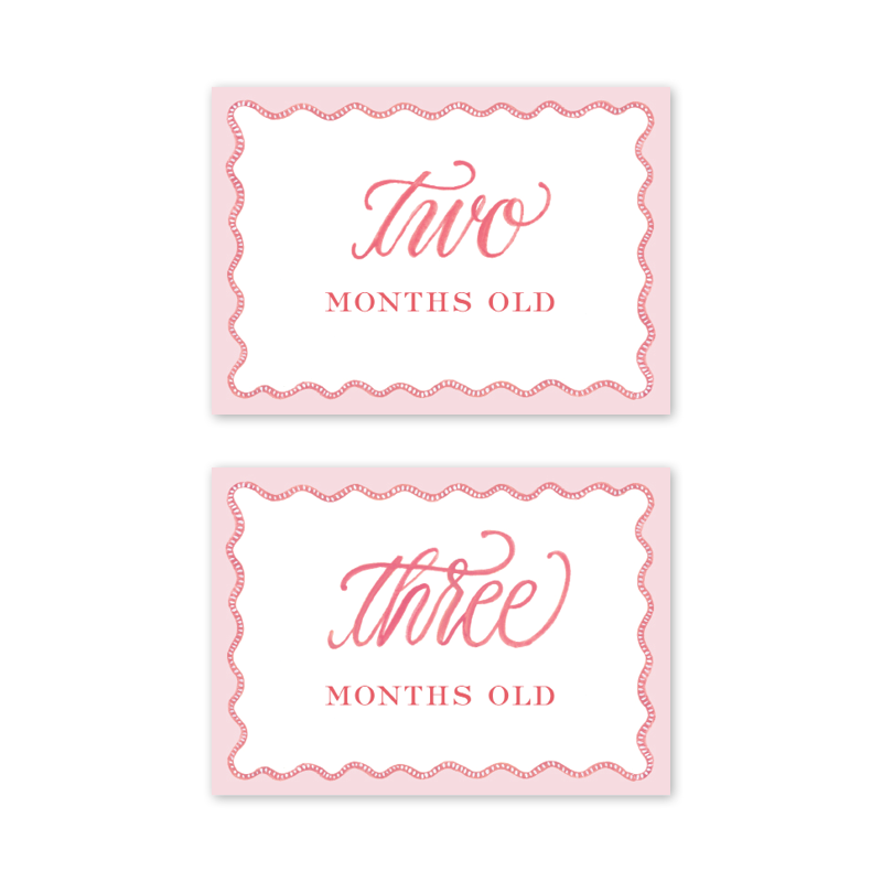 Pink Scalloped Milestone Cards