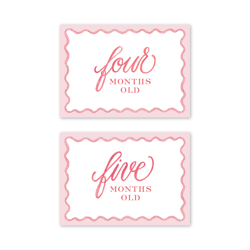 Pink Scalloped Milestone Cards