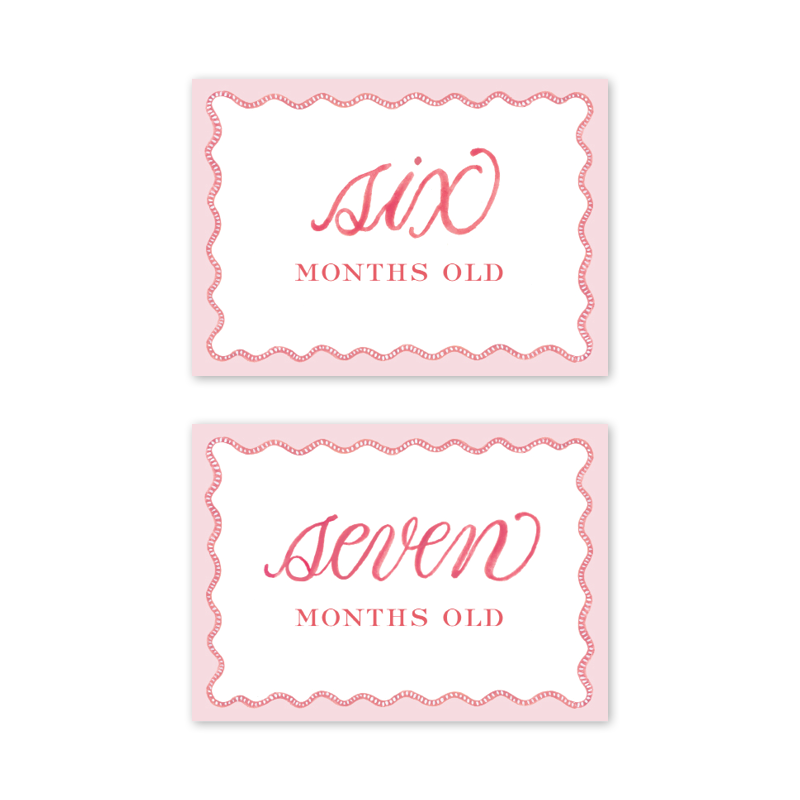 Pink Scalloped Milestone Cards