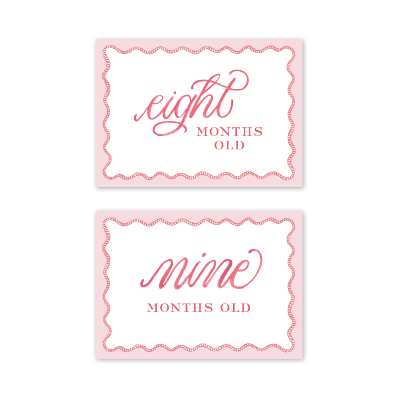 Pink Scalloped Milestone Cards