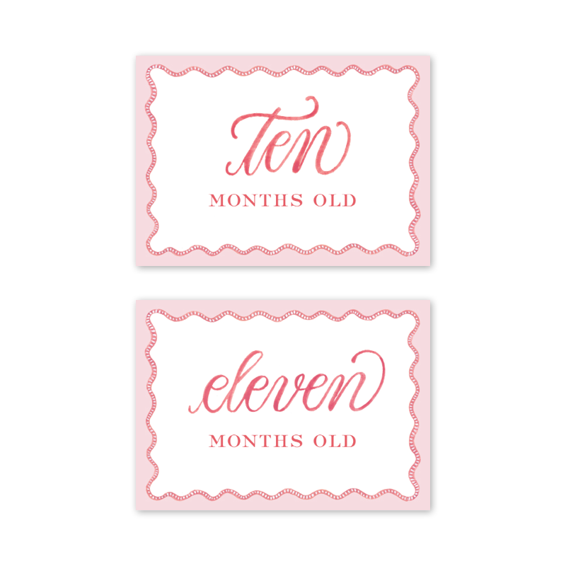 Pink Scalloped Milestone Cards