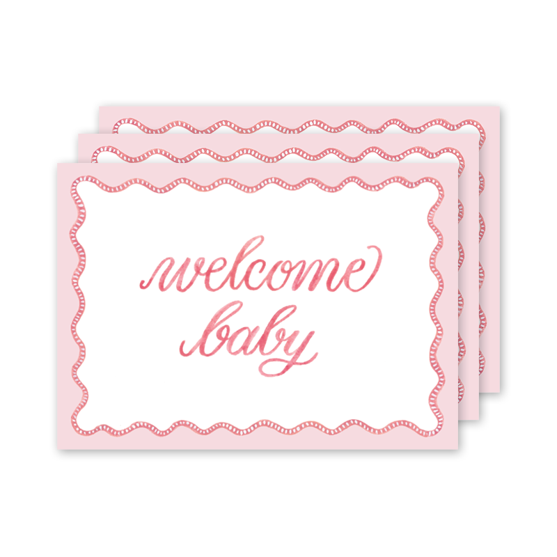 Pink Scalloped Milestone Cards