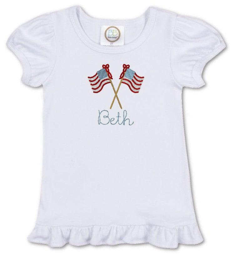 White Ruffle Short Sleeve