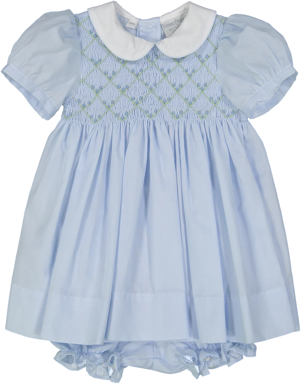 Rosebud Diamond Smocked Dress Blue