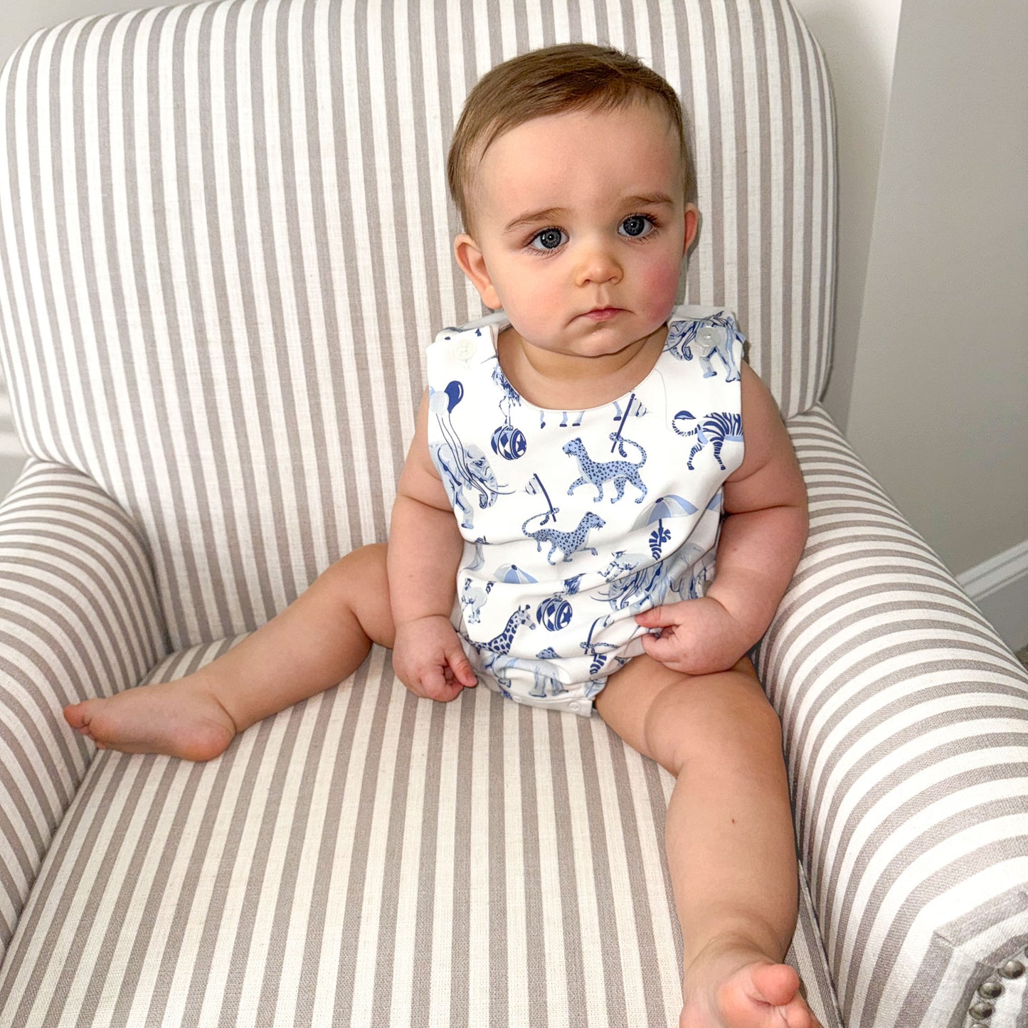 Boy Sleeveless Bubble in Chinoiserie Safari