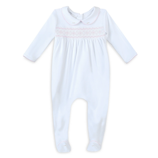 Lizzie's Classic Smocked Footie - Pink