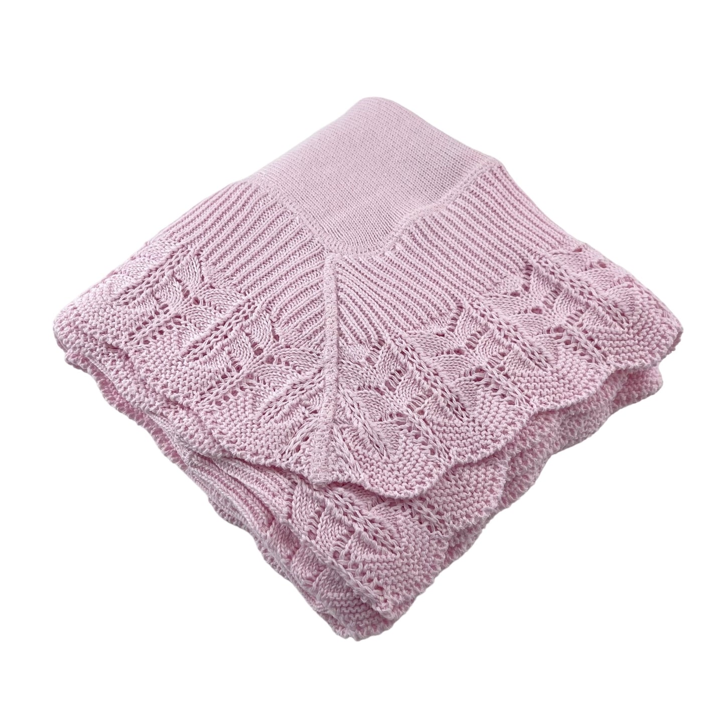 Knitted Blanket with Ruffle Edge