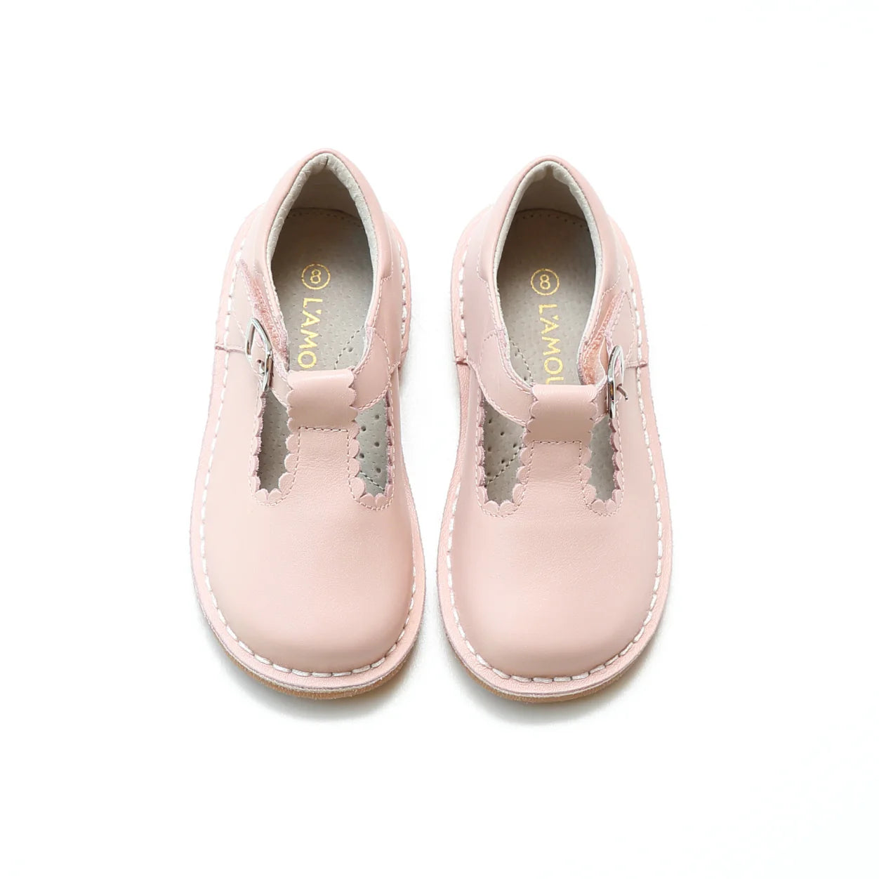 Selina Scalloped T-Strap Mary Jane Pink
