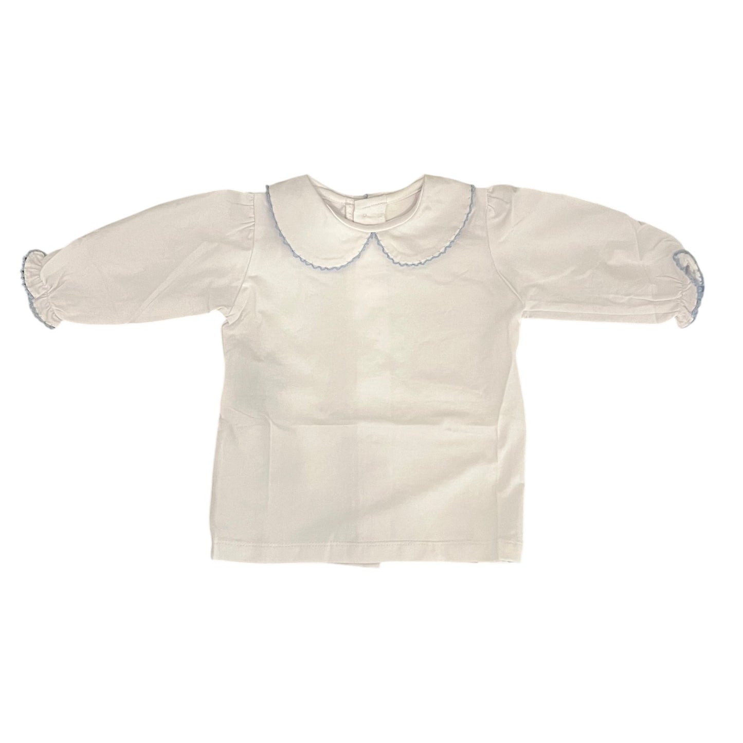 White Blouse- Long Knit Blue