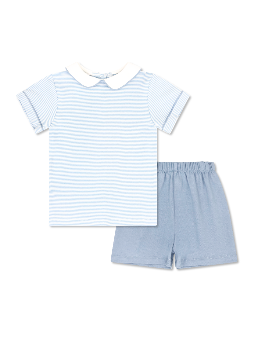 Sibley Short Set Seaside Blue Ministripe