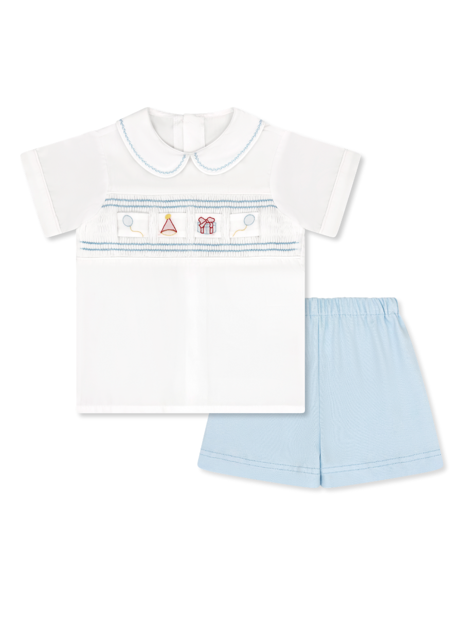Noah Ribbon Short Set - Beaumont Blue