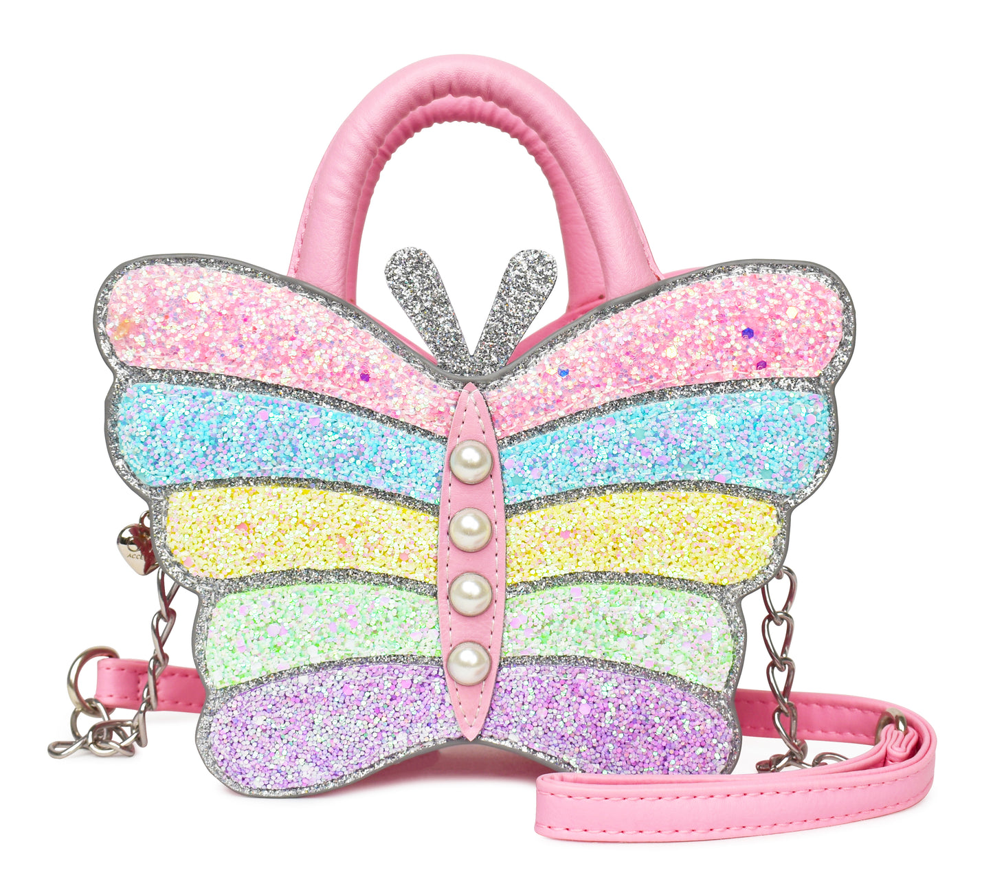 Butterfly Shaped Glitter Crossbody Bag