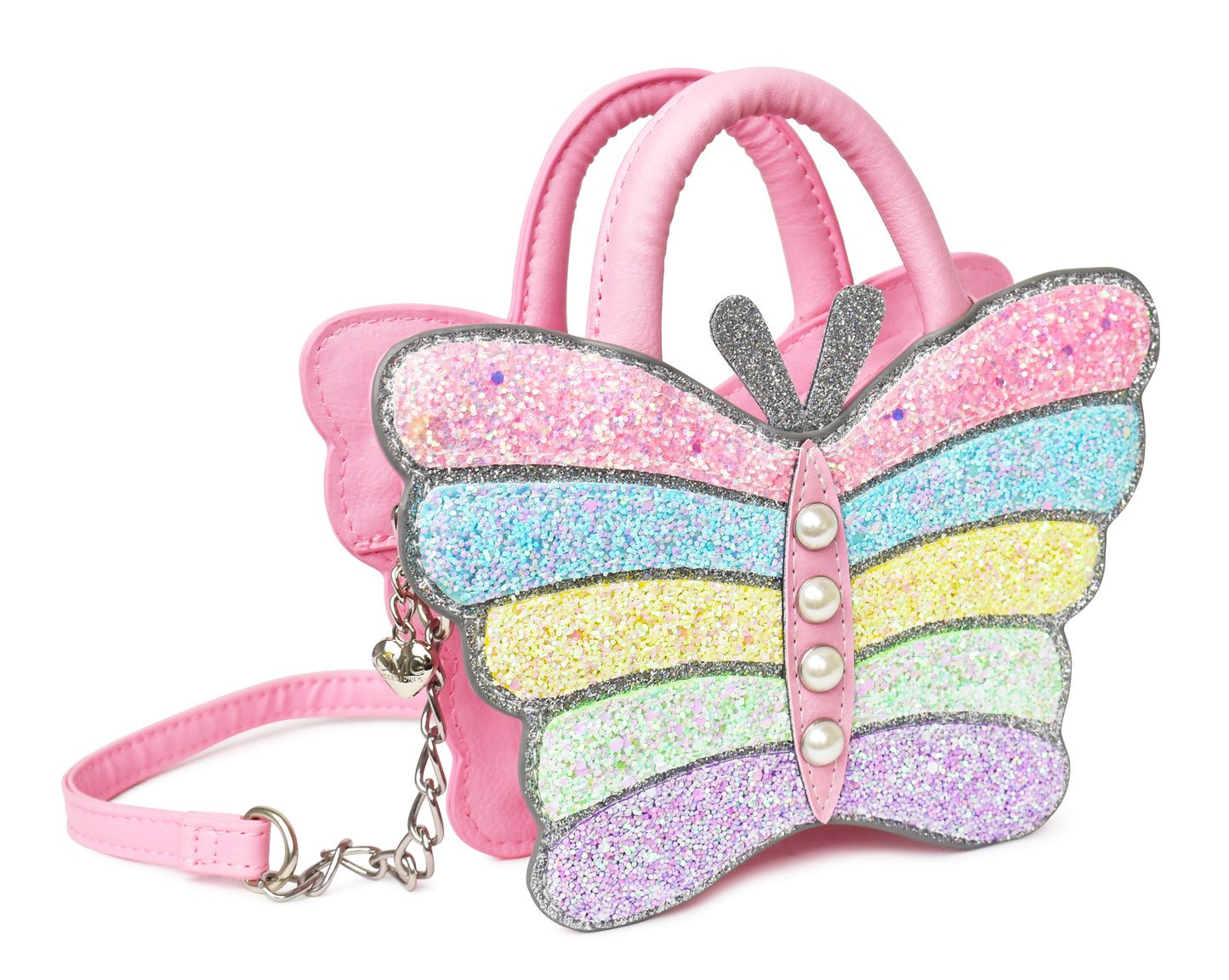 Butterfly Shaped Glitter Crossbody Bag