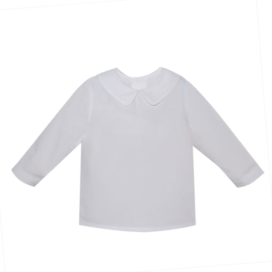 White Boy Piped Long Sleeve Shirt