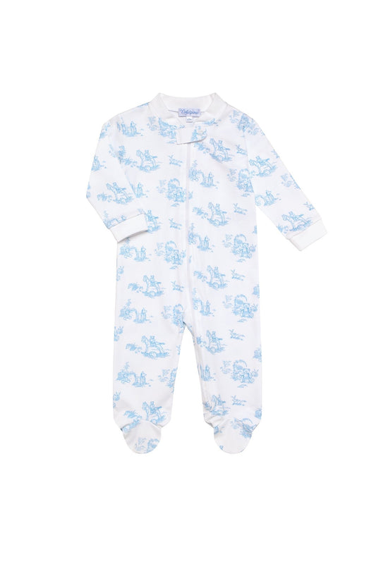 Blue Toile Footie