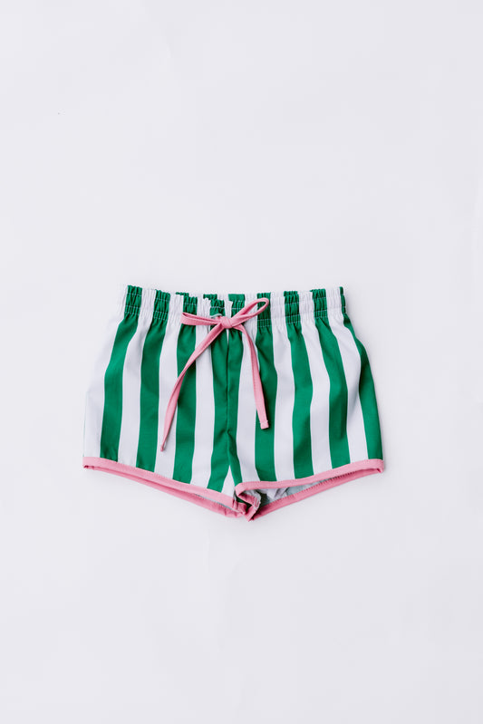 Green Cabana Stripe Swim Trucks