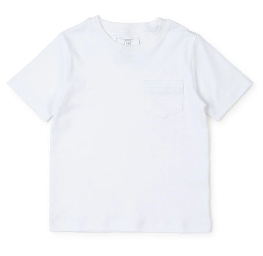 Charles Boys' Pima Cotton Pocket T-Shirt White