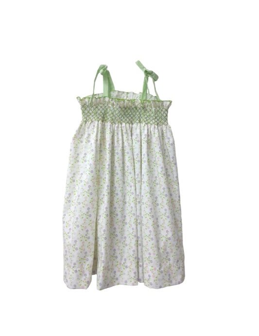 Smocked Green Garden Tie Dress