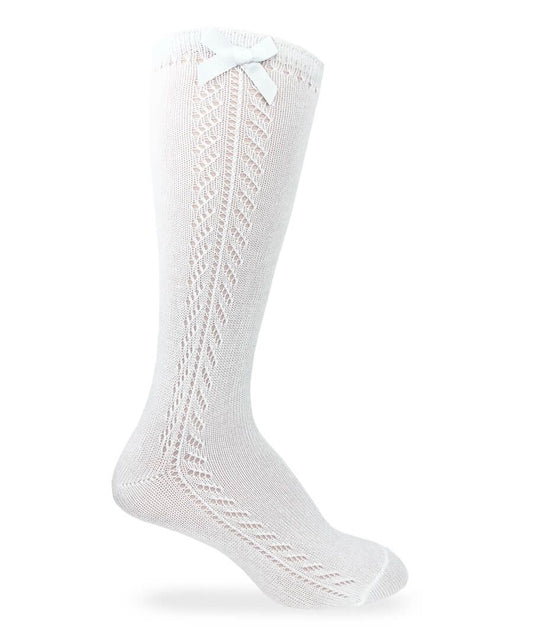 Jefferies Socks Pointelle Bow Knee High