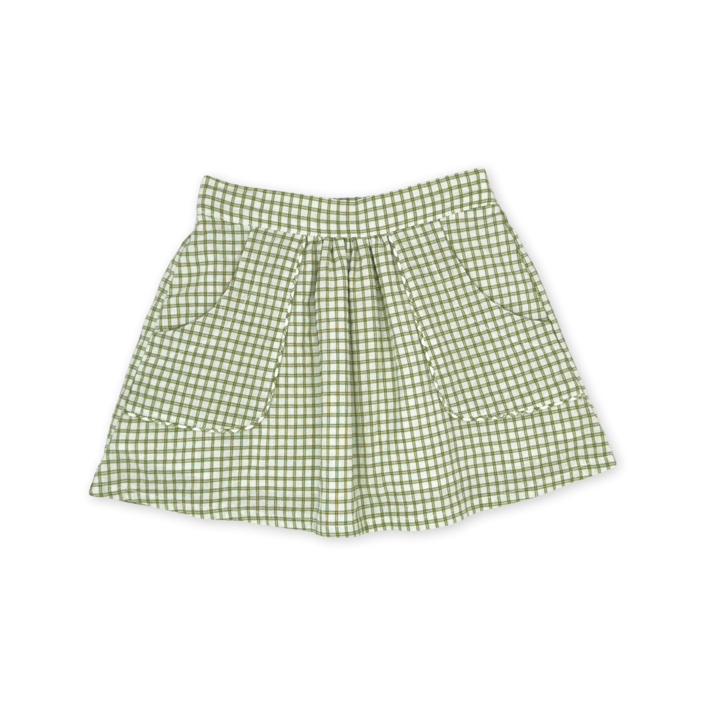 Isabella Skirt - Grove Park Green Windowpane