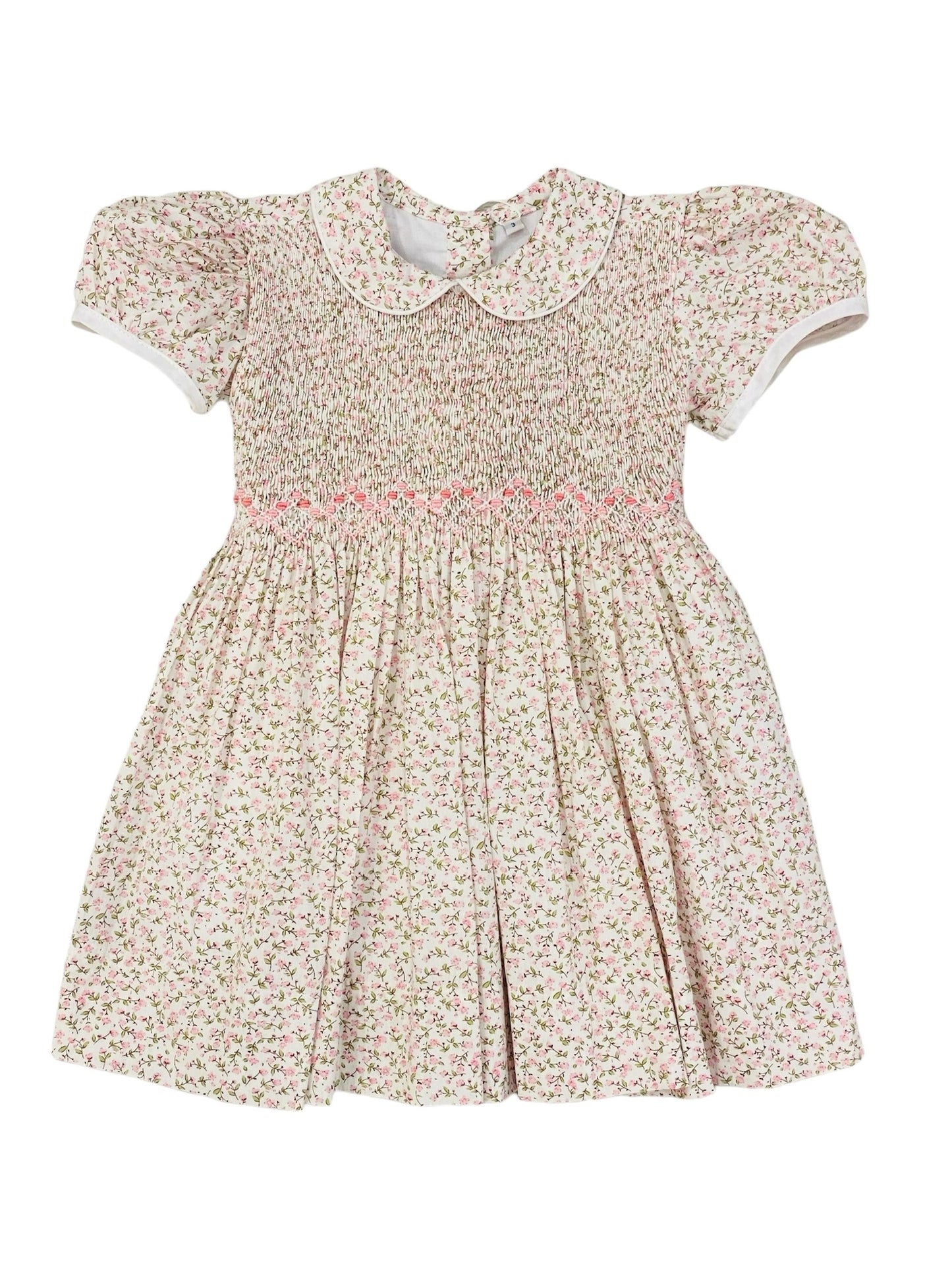 Nicole Pink Floral Smock Dress