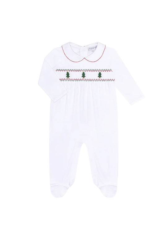 Christmas Tree Smocked Footie