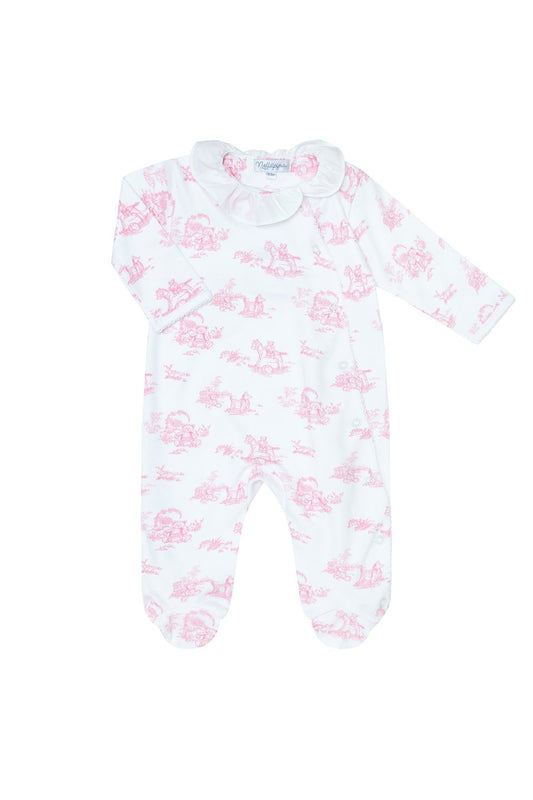 Pink Toile Footie