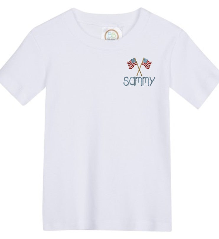 Americana Blank Boys Short Sleeve Tee Shirt