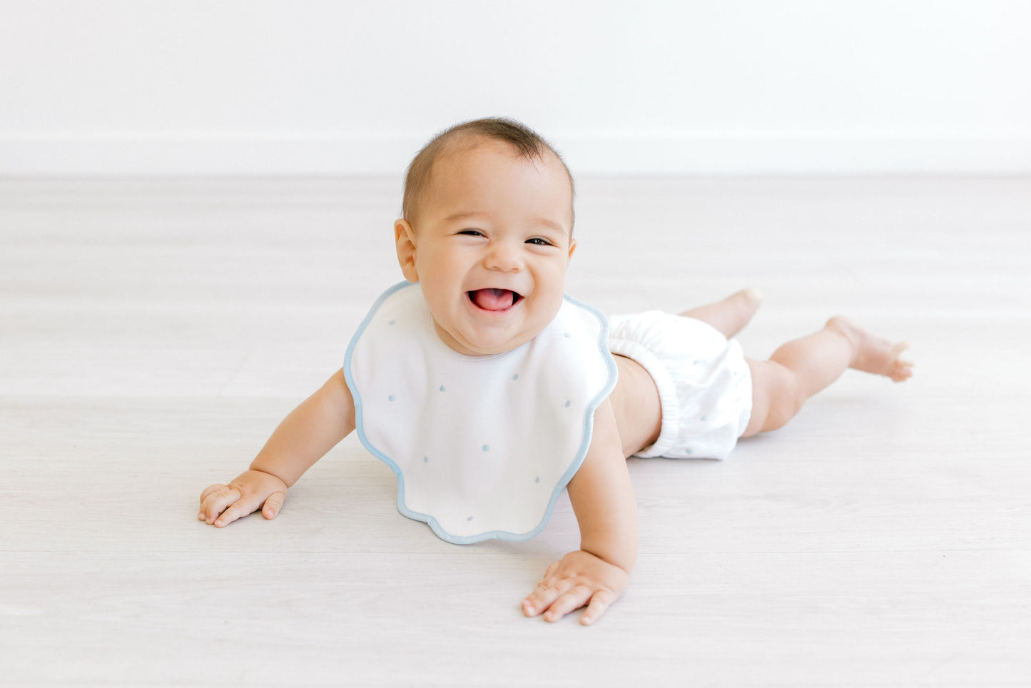 Embroidered Dots Bib and Burp Set