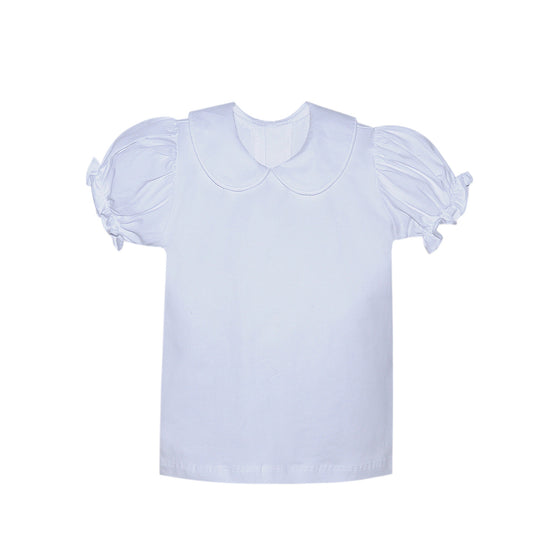 White Blouse Short Sleeve Knit