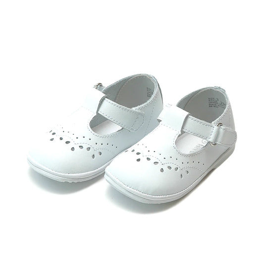 Birdie Leather T-Strap Mary Jane White