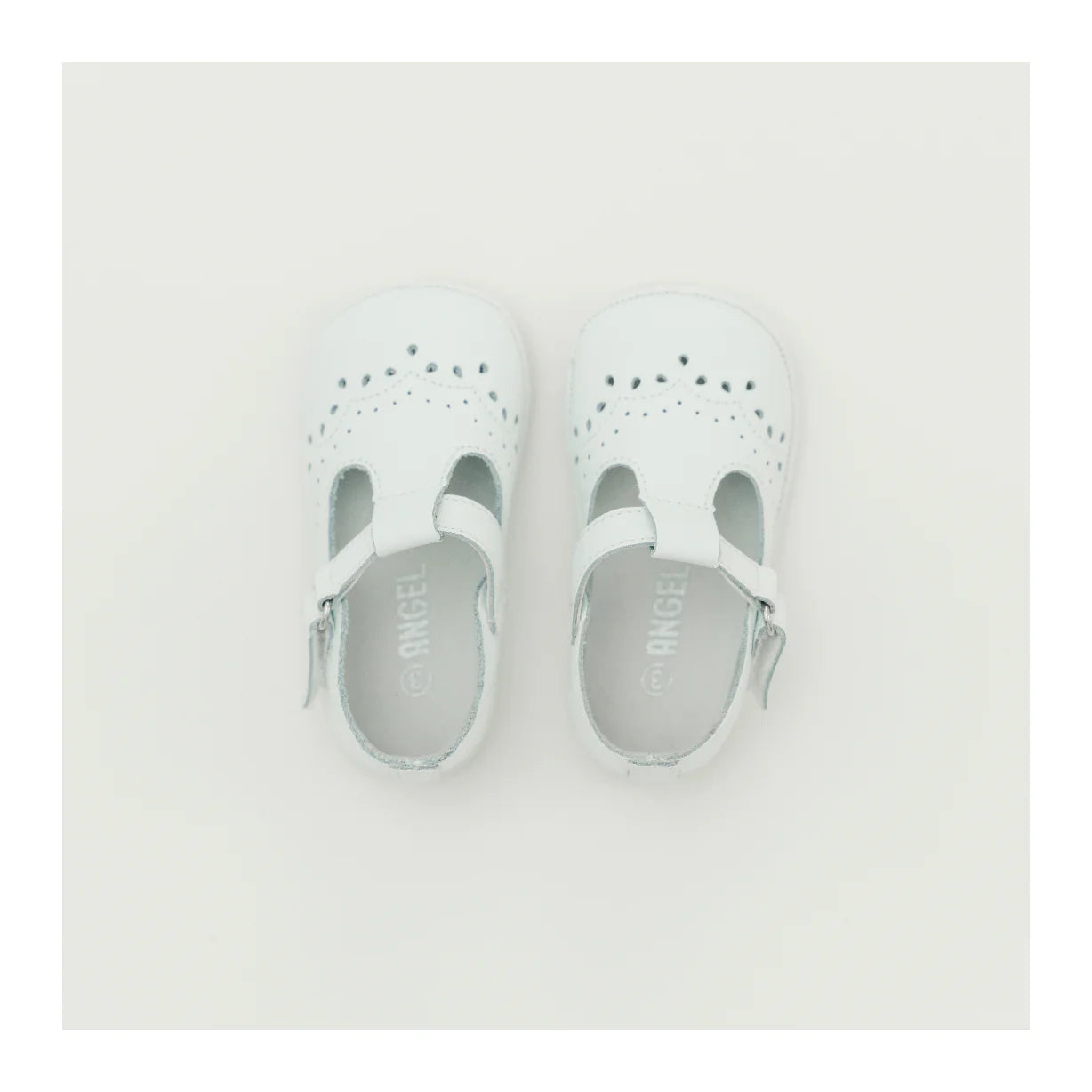 Birdie Leather T-Strap Mary Jane White