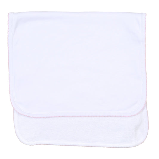 Essentials Pink Trim Burp Cloth