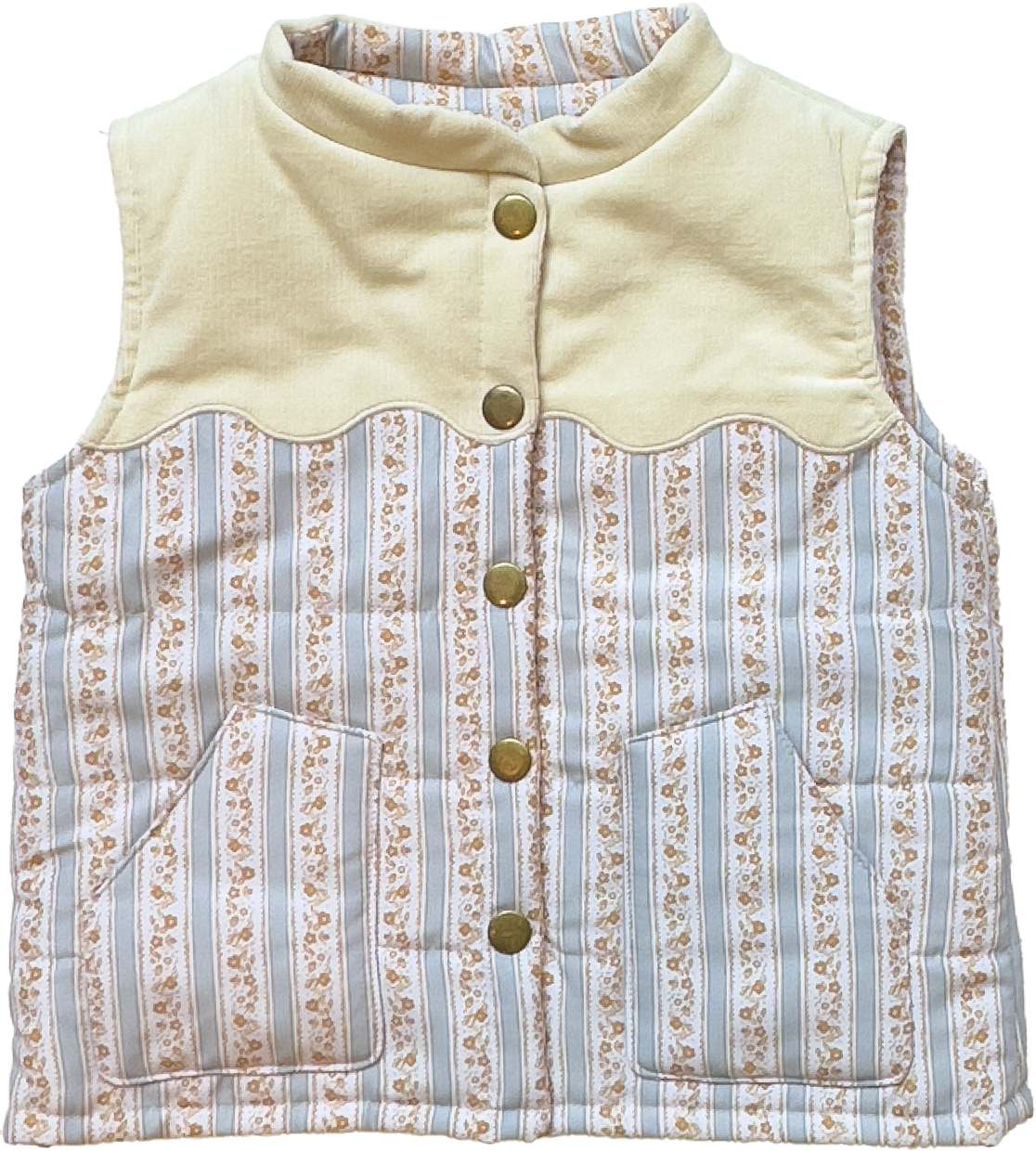 Scalloped Vest - Belleville Stripe