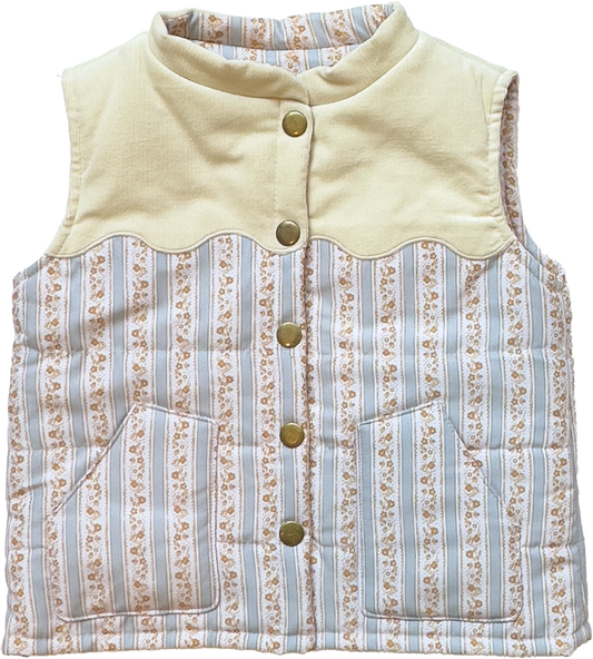 Scalloped Vest - Belleville Stripe