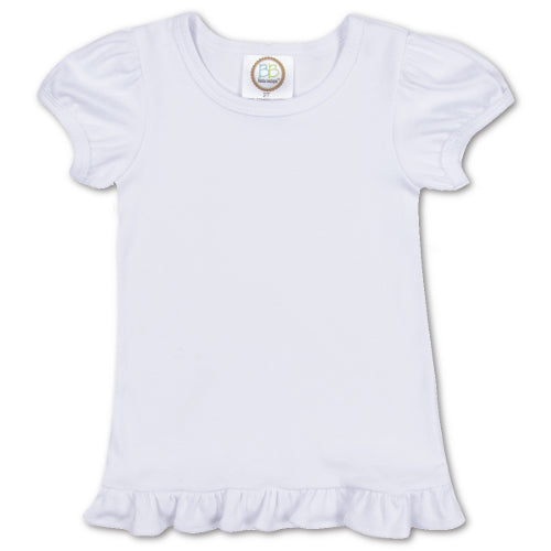 White Ruffle Short Sleeve